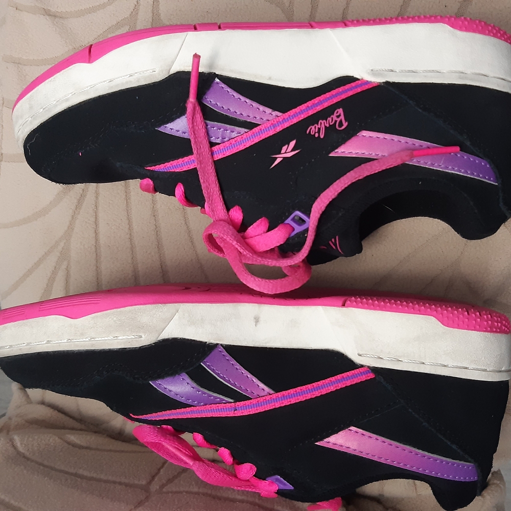 Reebok Black Sneakers with Pink and Purple Accents